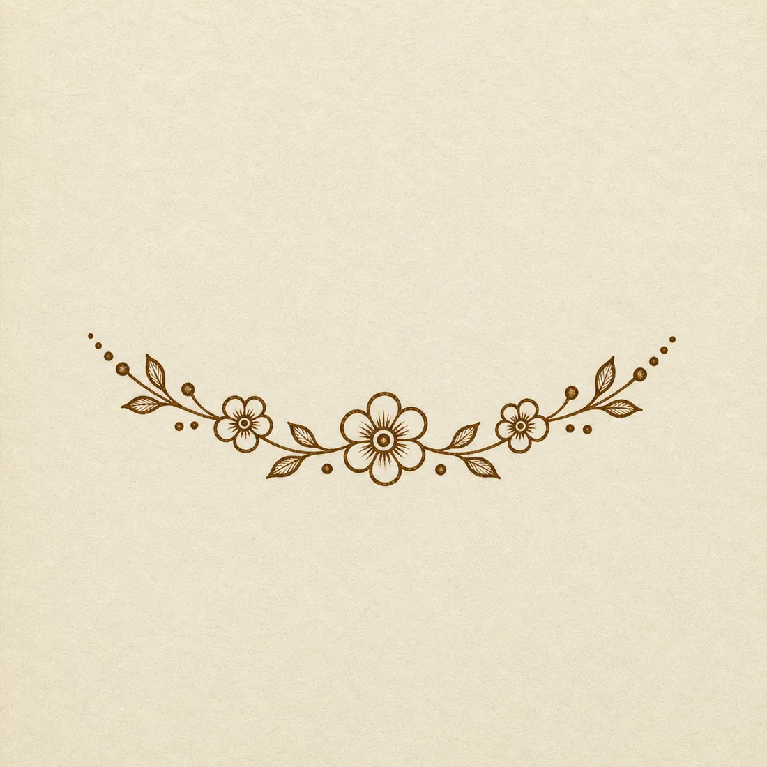 Tiny flower bracelet henna design for kids template with dots and leaves