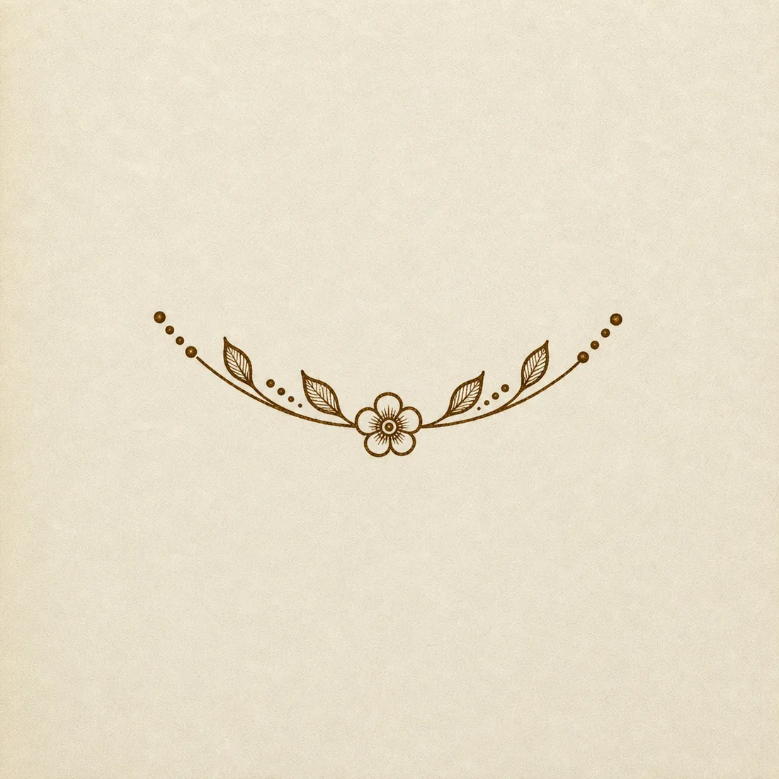 Minimal wrist bracelet henna template with dots tiny leaves and flower